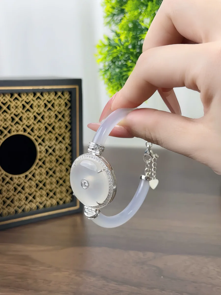 2.Lắc Tay Đồng Hồ Mã Não Trắng · ảnh 2