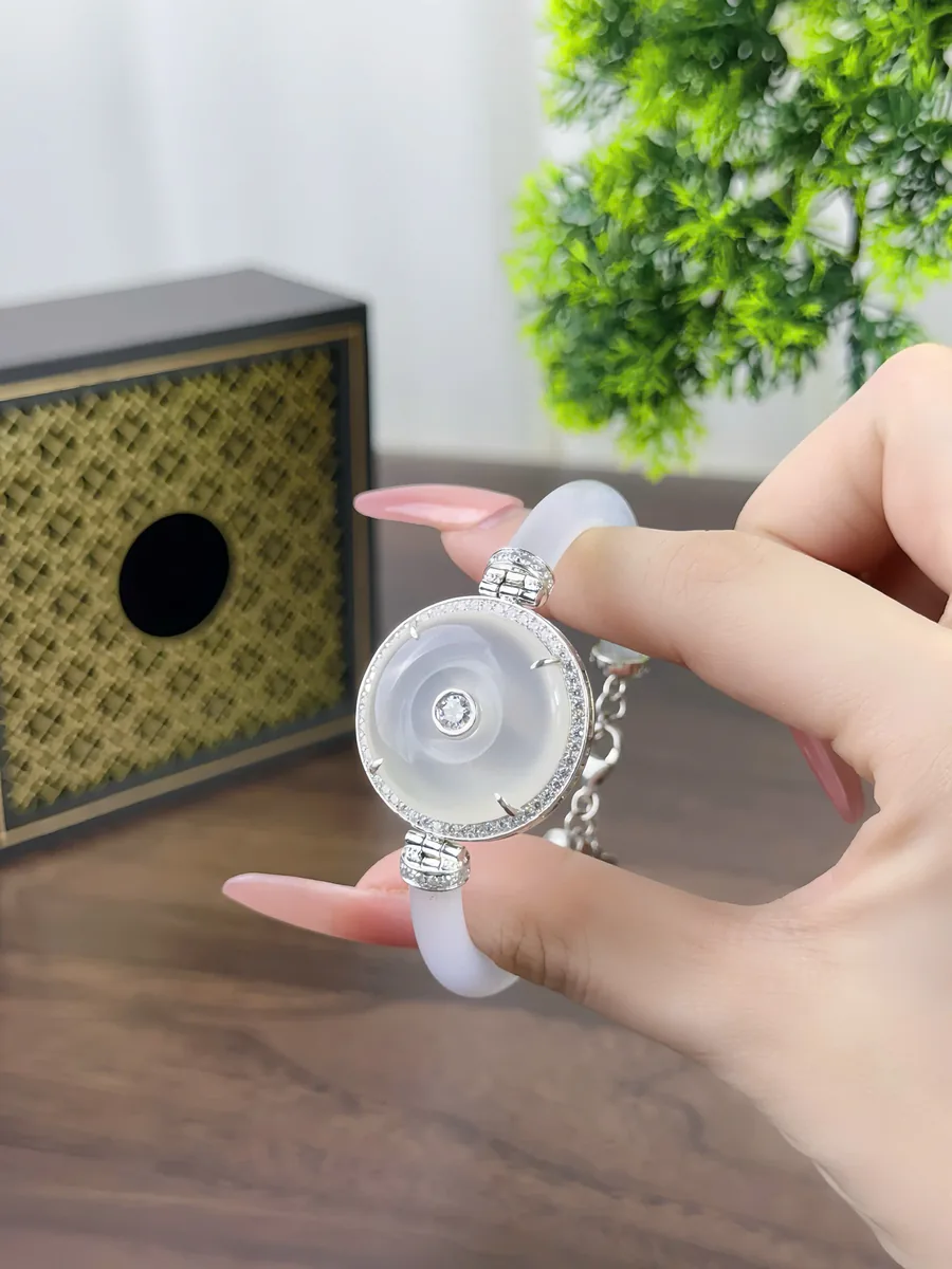 2.Lắc Tay Đồng Hồ Mã Não Trắng · ảnh 3